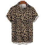 Load image into Gallery viewer, Summer 3D Leopard Print Shirts For Men Clothes Casual Vacation Short Sleeve Streetwear Button Clothing Mens Lapel Blouse Tops  Amaijoin
