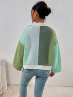 Carregue a imagem no visualizador da Galeria, Qutie Colorblock Drop Shoulder Duster Cardigan  Amaijoin
