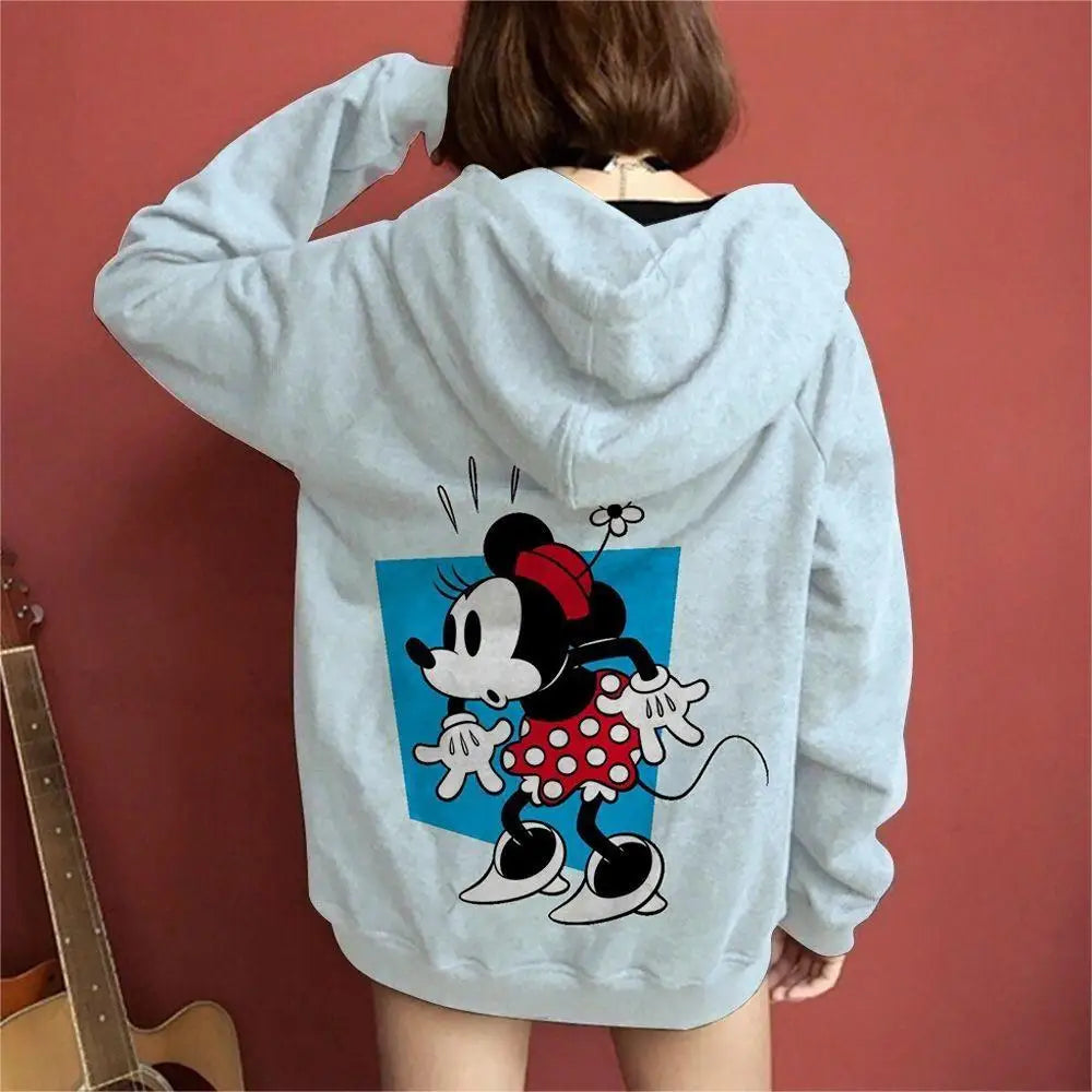 Couple Outfit Disney Hoodies Minnie Mouse Women's Casual Sweatshirt Couple Hoodie Men's Women Clothing Mickey Y2k Print Top  Amaijoin