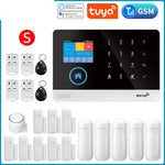 Carregue a imagem no visualizador da Galeria, Gautone Tuya Smart Wifi Home Security Alarm System Wireless GSM Fire Alarm System Panel Smart Life App Control work with Alexa  Amaijoin
