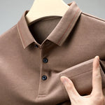 Carregue a imagem no visualizador da Galeria, New Men&#39;s Casual Long Sleeve Polo Shirt Fashion Solid Color Top  Amaijoin
