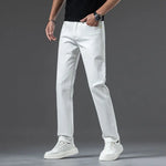 Load image into Gallery viewer, 2024 New Summer Luxury White Jeans for Men Comfortable Cotton Fabric Straight Pants Classic Style Denim Trousers Male  Amaijoin
