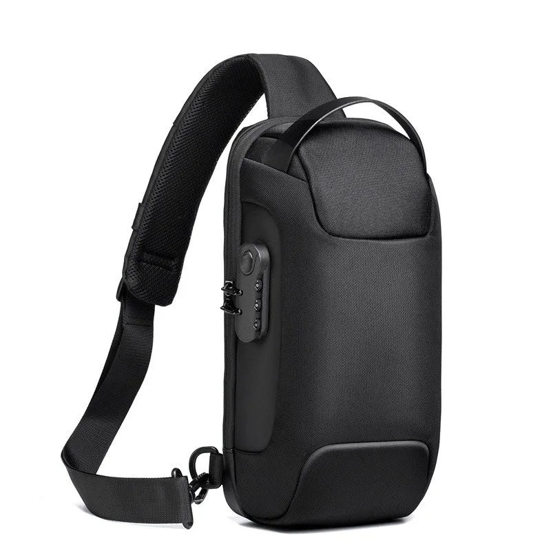 2023 Men's Chest Bag Waterproof Crossbody Bag Multifunction Anti-theft Travel Bags Shoulder Bag Male USB Charging Pouch for Man  Amaijoin