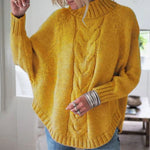 Carregue a imagem no visualizador da Galeria, Women Sweater Casual Pullovers Autumn Winter Basics Knitted Loose O-neck Batwing Sleeve Elegance Sweet Female Clothing  Amaijoin
