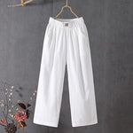 Carregue a imagem no visualizador da Galeria, M-4xl Summer Elastic Waist Women&#39;s Pants Casual Solid Cotton Linen Ankle Length Pants Female 2023 High Quality Baggy Trousers  Amaijoin
