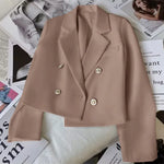 Carregue a imagem no visualizador da Galeria, Fashion Short Women Blazers Elegant Female Suits Jacket Tops Casual   Solid Long Sleeve Office Lady Blazer Coat Spring Autumn  Amaijoin
