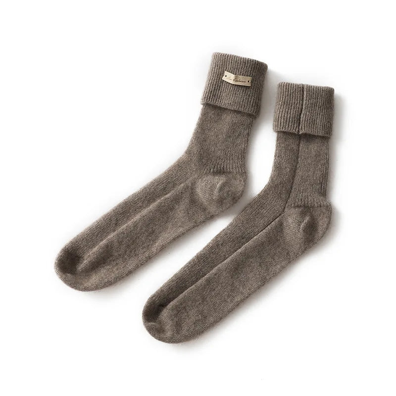 Birdtree 100%Pure Cashmere Socks For Men And Women New Trend Elastic Casual Comfortable Warm Socks 2023 Autumn Winter P3N324QC  Amaijoin