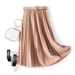 Carregue a imagem no visualizador da Galeria, XFPV 2023 New Autumn Summer Fashion Solid Color High Waist Pleated A Line medium and long Skirt Women SM1983  Amaijoin
