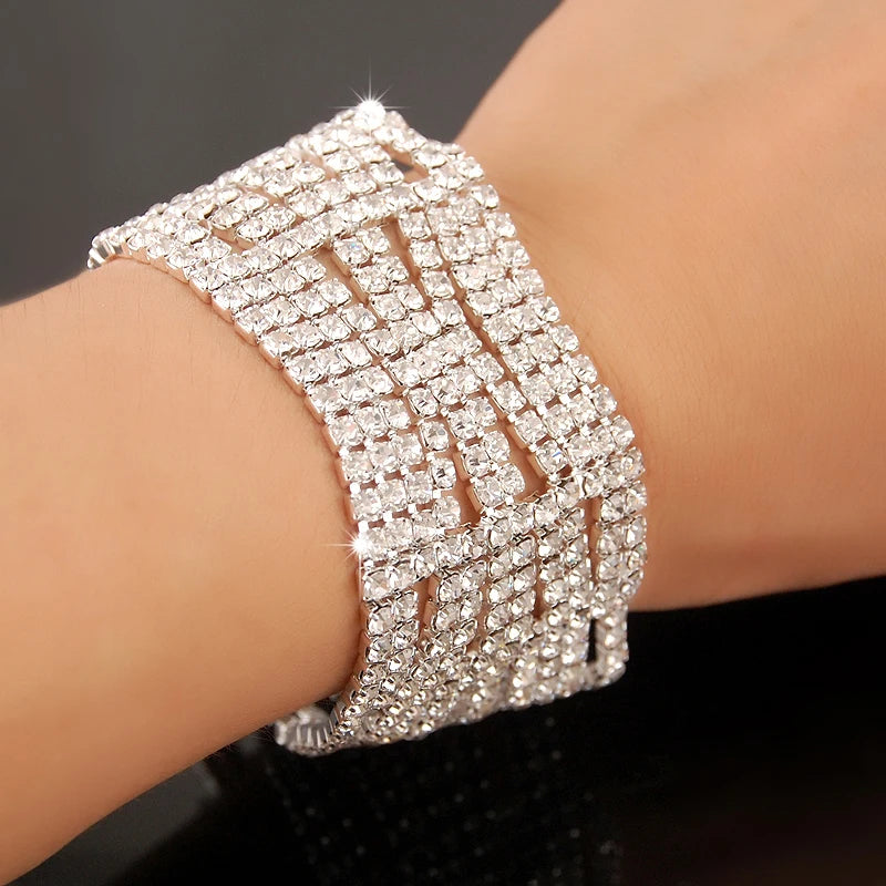 New Fashion Charm Bracelets 925 Silver AAAAA Zircon Crystal Women Bracelet Wedding Engagement Luxury Jewelry  Amaijoin