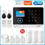 Carregue a imagem no visualizador da Galeria, Gautone Tuya Smart Wifi Home Security Alarm System Wireless GSM Fire Alarm System Panel Smart Life App Control work with Alexa  Amaijoin
