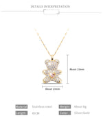 Carregue a imagem no visualizador da Galeria, Flash Lovely Bear Pendant Necklaces for Women Golden Titanium Stainless Steel Neck Link Chain female Jewelry Gift  Amaijoin
