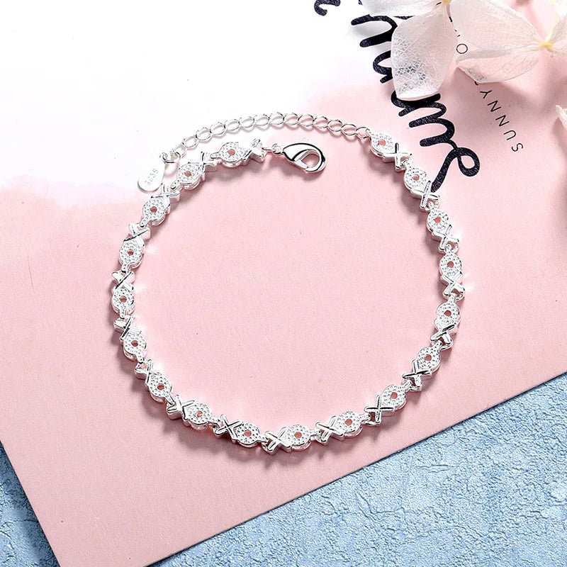 925 Sterling Silver Stars Bracelets For Women Fashion Korean Designer Frosted Bead Bracelet Beautiful Party Wedding Jewelry Gift  Amaijoin