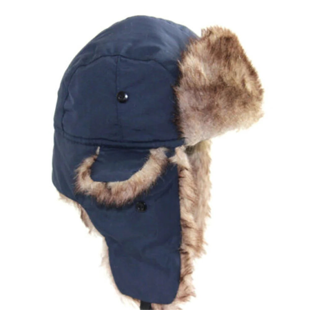 Lei Feng Hat Cotton Hat for Men and Women Winter Korean Version Tide Thickened Cycling Outdoor Northeast Ear Protection  Amaijoin