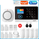 Carregue a imagem no visualizador da Galeria, Gautone Tuya Smart Wifi Home Security Alarm System Wireless GSM Fire Alarm System Panel Smart Life App Control work with Alexa  Amaijoin
