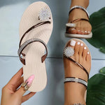 Carregue a imagem no visualizador da Galeria, Sandals Women&#39;s Summer New Fashion Beach Sandals Rhinestone Flat Slippers Luxury Sandals Women Designers Designer Shoes  Amaijoin
