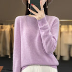 Carregue a imagem no visualizador da Galeria, Warm Sweater for Women Wool Soft O-neck Pullover Autumn Winter Casual Knit Top Solid Color Regular Female Knitwear Woolen Woman  Amaijoin
