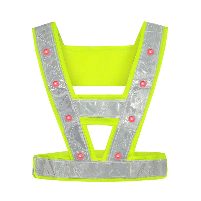 High-visibility LED Luminous Ves Reflective Harness for Night Running and Cycling Safety Warning Light USB Rechargeable Vest  Amaijoin