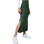 Carregue a imagem no visualizador da Galeria, Women Long Skirts High Waist Bodycon Skirt Women Solid Split Pink Skirt Autumn Winter Streetwear Straight Black Midi Skirt  Amaijoin
