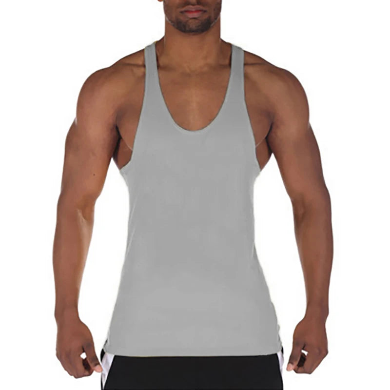 Muscle Guys Running Vest Brand Bodybuilding Stringer Tank Tops Gym Fitness Clothing Summer Cotton Breathable Mens Casual Shirt  Amaijoin