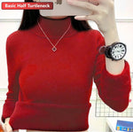 Carregue a imagem no visualizador da Galeria, Turtleneck Winter Sweater Women Elegant Thicken Velvet Lined Warm Sueter Knitted Pullover Slim Tops Jersey Knitwear Jumper New  Amaijoin
