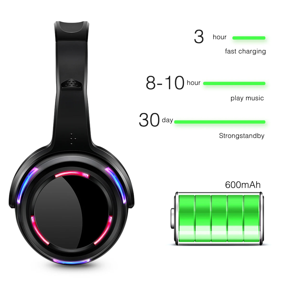 DJ Silent Disco Stereo Wireless Headphone Headset with Led Flashing Light For Quiet Party Clubbing Film  Amaijoin