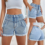 Load image into Gallery viewer, Fashion Rolled Hem Ripped Jeans Shorts Women Summer New High Waisted Streetwear Casual Loose Denim Shorts Ladies 2024  Amaijoin
