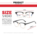 Carregue a imagem no visualizador da Galeria, 2024 Classic Transparent Frame Semi Rimless Blue Light Blockin Glasses Men Square Anti Blue Ray Eyeglasses Computer Women Gaming  Amaijoin
