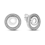 Carregue a imagem no visualizador da Galeria, New Fashion 925 Sterling Silver Double Circle Earrings For Women Shining Zircon Piercing Ear Studs Fine Engagement Jewelry  Amaijoin
