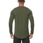 Carregue a imagem no visualizador da Galeria, High Elastic Tight Long Sleeve Casual Shirt Autumn Breathable Quick Dry Mens T-shirt Gym Fitness Bodybuilding Running Sportswear  Amaijoin
