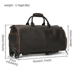 Carregue a imagem no visualizador da Galeria, Luufan Crazy Horse Leather Trolley Bag With Wheels Man Business Travel Bag Shoe Pocket Clothes Cover Suits Luggage Duffel Bags  Amaijoin
