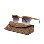 Carregue a imagem no visualizador da Galeria, Kenbo Half Frame Polarized Wood Sunglasses With Case Man Woman Luxury Brand Designer Sun Glasses Male Retro Rivet Mirror Eyewear  Amaijoin
