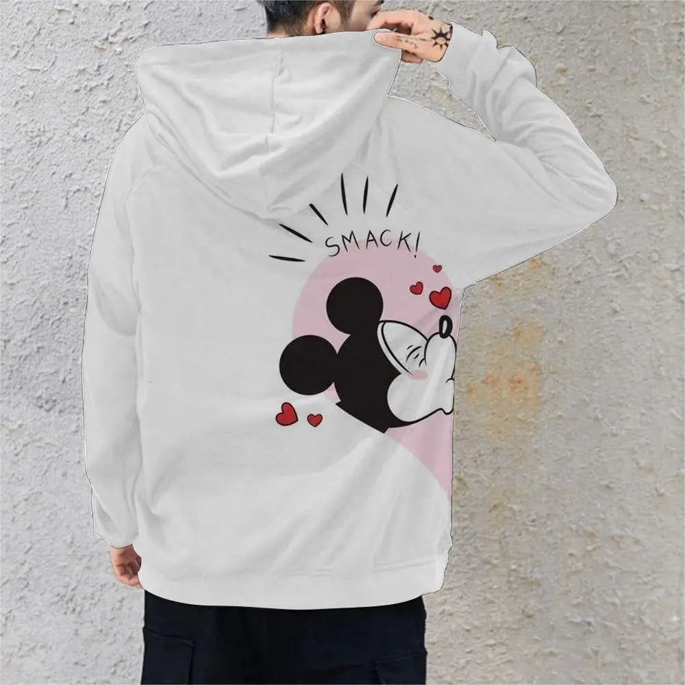 Couple Outfit Disney Hoodies Minnie Mouse Women's Casual Sweatshirt Couple Hoodie Men's Women Clothing Mickey Y2k Print Top  Amaijoin