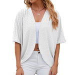 Carregue a imagem no visualizador da Galeria, 2024 Elegant Women&#39;s Mid Sleeve Casual Loose Hollow Out Cardigan Fashion Ladies Outwear Womens Sunscreen Shirts Boho Tops  Amaijoin
