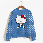 Carregue a imagem no visualizador da Galeria, Harajuku Female Clothing Pullover Fashion Autumn And Winter HELLO KITTY Print Woman Hoodie Casual Women Long-sleeved Sweatshirt  Amaijoin
