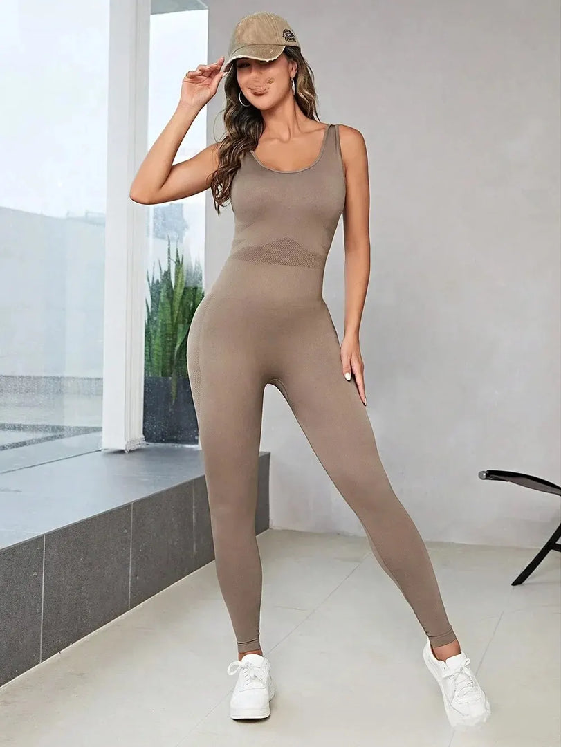 Sexy Cross-back Open-back Yoga Suit Fitness Jumpsuit Women's Dance Sportswear One-piece Active Wear For Exercise Fitness  Amaijoin