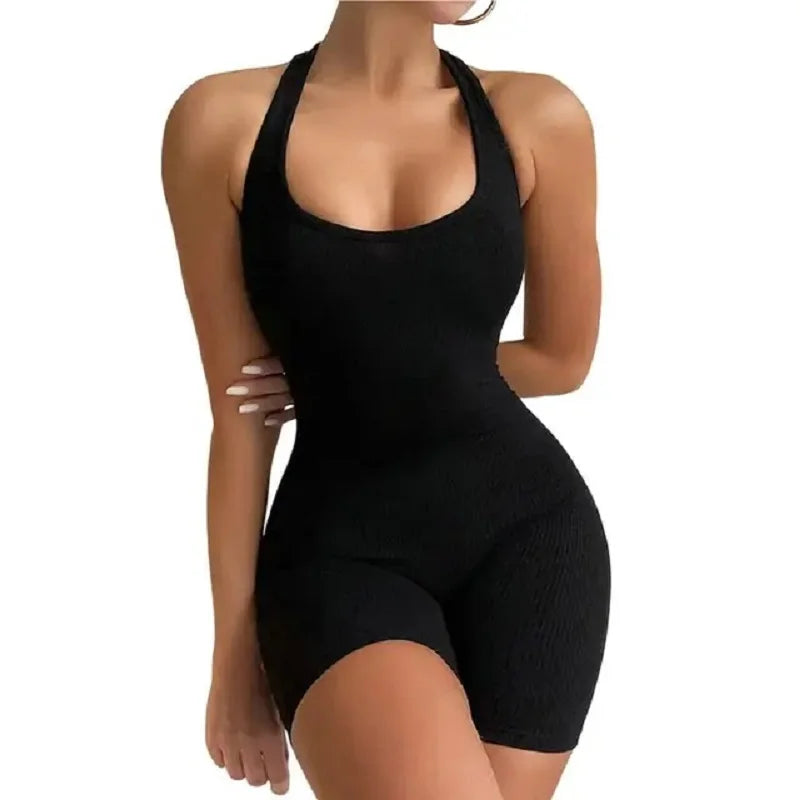 Women Bodysuit Sleeveless GymBackless Jumpsuit Workout Catsuit Bodycon Romper Sportswear Fitness Yoga Suit Sexy One Piece  Amaijoin