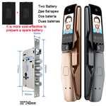 Carregue a imagem no visualizador da Galeria, WiFi Tuya APP Voice Intercom Digital Door Lock  High Quanlity 3D Face Recognition Smart Door Lock With Camera  Amaijoin
