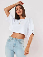 Load image into Gallery viewer, Women Crop Top  Navel Baring New Summer Sport T-shirts  Amaijoin
