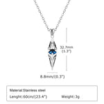 Carregue a imagem no visualizador da Galeria, Mprainbow Chic Blue Stone Necklaces for Men,Stainless Steel Geometric Pendant Collar,Valentine&#39;s Birthday Party Gift for Him  Amaijoin
