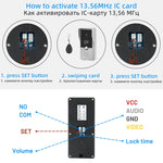 Carregue a imagem no visualizador da Galeria, Wired Video Intercom for Home Outdoor Door Phone with Screen 7 Inch Monitor Street Doorbell  RFID Call Panel Open Electric Lock  Amaijoin
