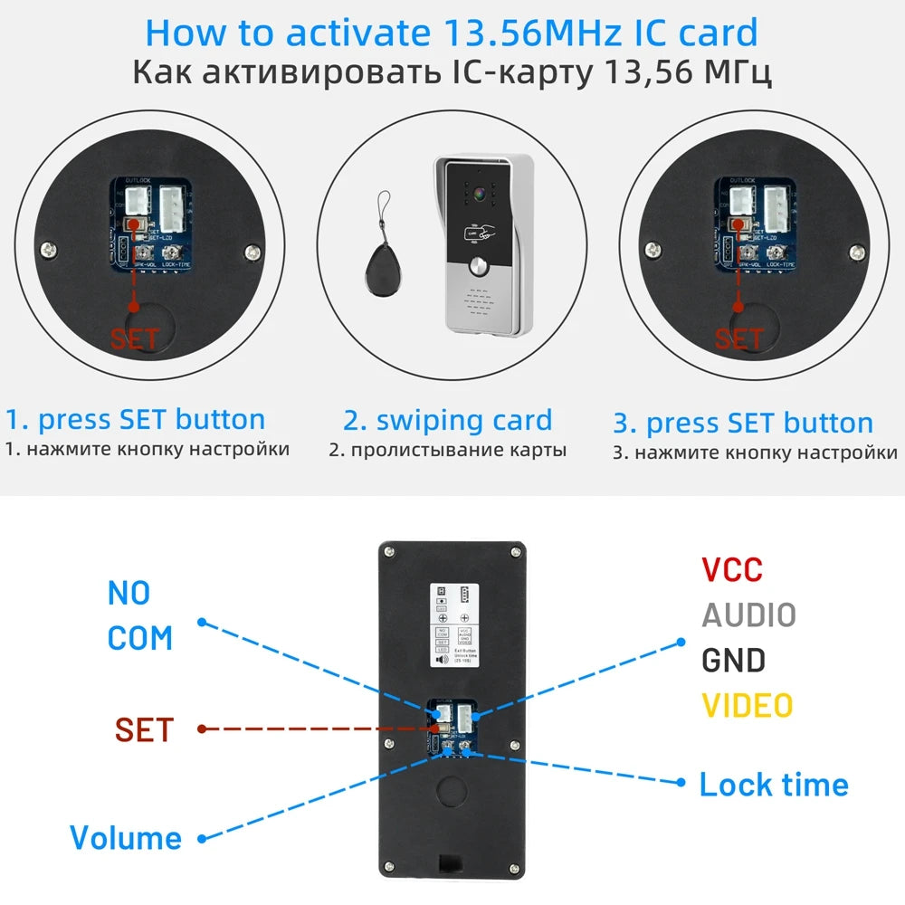 Wired Video Intercom for Home Outdoor Door Phone with Screen 7 Inch Monitor Street Doorbell  RFID Call Panel Open Electric Lock  Amaijoin