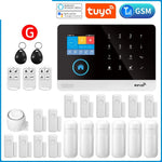 Carregue a imagem no visualizador da Galeria, Gautone Tuya Smart Wifi Home Security Alarm System Wireless GSM Fire Alarm System Panel Smart Life App Control work with Alexa  Amaijoin
