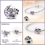 Carregue a imagem no visualizador da Galeria, 925 Sterling Silver Classic Purple Retro Heart Shape Lotus Angel Pattern Charms Beads Fit Pandora Original Bracelets DIY Jewelry  Amaijoin
