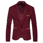 Carregue a imagem no visualizador da Galeria, New Fashion Men&#39;s Corduroy Leisure Slim Suit Jacket High Quality Casual Man Blazers Jacket Coat Men Single Button X02  Amaijoin
