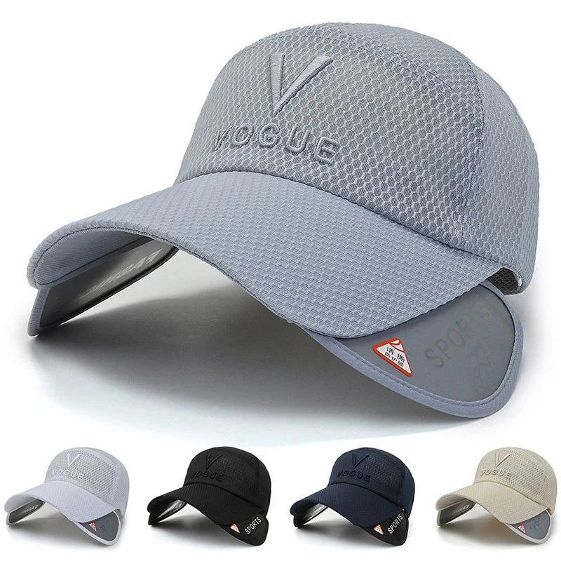 4.13 Inch Long Brim Sun Visor Hat Women Adjustable Golf Cap with Retractable Brim and Reflective Strip UV Protection Beach Hat  Amaijoin