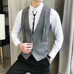 Load image into Gallery viewer, Brand Strap Decorative Vest Men Casual Sleeveless Vests Slim Fit Prom Party Disco Waiter Nightclub Dress Vest Tuxedo Gilet Homme  Amaijoin
