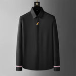 Carregue a imagem no visualizador da Galeria, Brand Clothing Luxury Embroidery Shirts Men Long Sleeve Slim Fit Casual Shirts High-quality Business Social Party Tuxedo Blouse  Amaijoin
