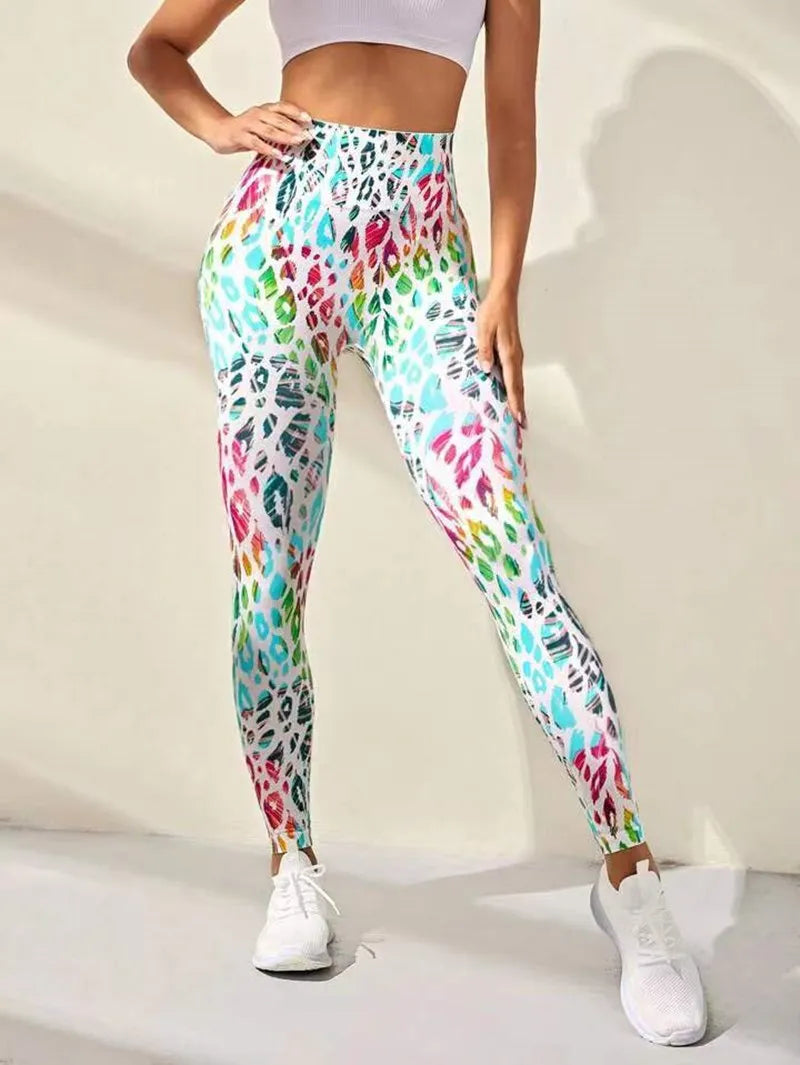 New 3D Print Tie Dye Sports Pants Women Seamless  Leggings High Waist Fitness Push Up Leggings Gym Clothing Workout Tights  Amaijoin