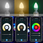 Carregue a imagem no visualizador da Galeria, Tuya E14 Candle Lamps APP Control Smart Bulb Bluetooth WIFI RGB 220V LED Light Dimmable Smart Life Room Home Group Crystal Lamps  Amaijoin
