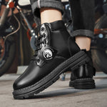 Carregue a imagem no visualizador da Galeria, Men&#39;s Martin Boots Lace Up Winter Black High Top Leisure All-match Men&#39;s Casual Boots Non-slip Trend Rubber Men Flat Boots  Amaijoin
